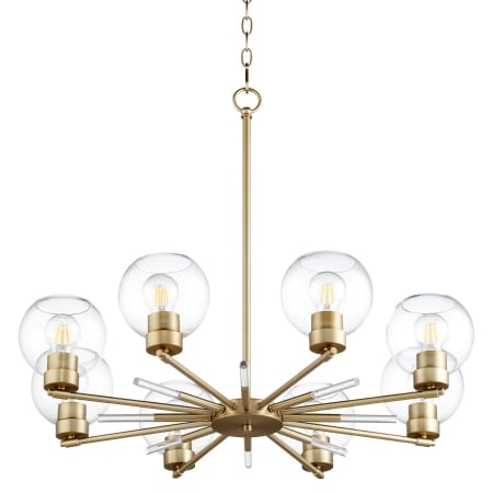 Quorum International Volan 8 Light 33" Wide Chandelier Aged Brass