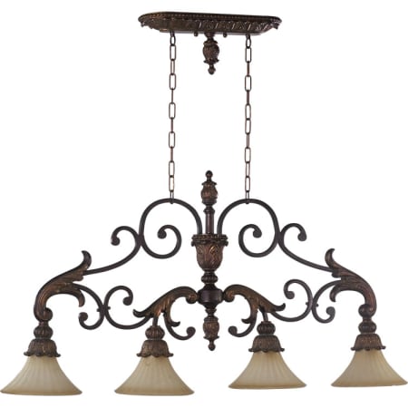 Quorum International 4 Light 48-1/2" Wide Island / Billiard Chandelier from the Madeleine Collection Corsican Gold
