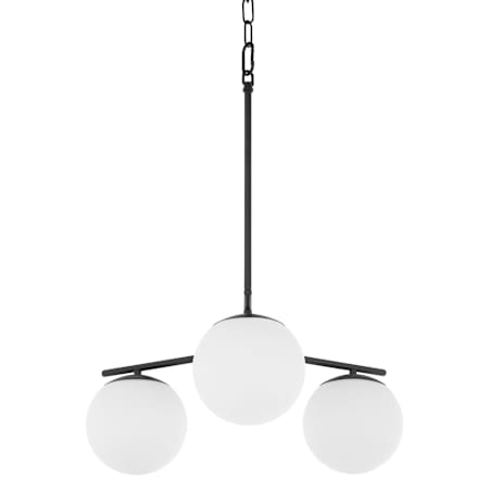 Quorum International Jasper 3 Light 22" Wide Globe Chandelier Matte Black