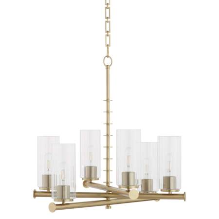 Quorum International Mercier 6 Light 26" Wide Chandelier Aged Brass