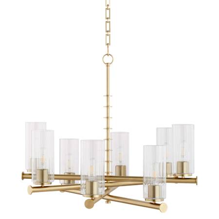 Quorum International Mercier 8 Light 32" Wide Chandelier Aged Brass