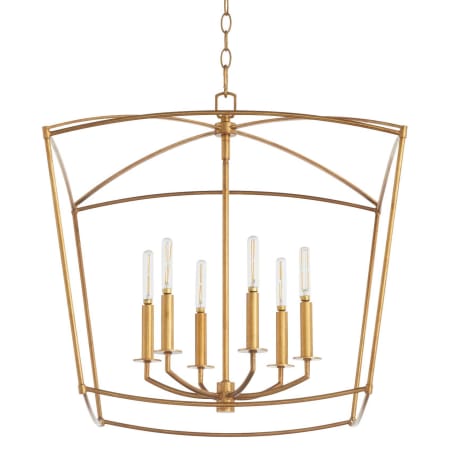 Quorum International Mantle 6 Light 24" Wide Pendant Gold Leaf