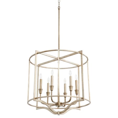Quorum International Marquee 6 Light 25" Wide Taper Candle Pendant Aged Silver Leaf