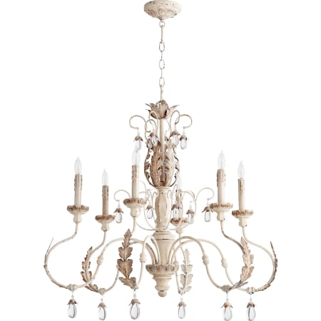 Quorum International Venice 6 Light 32" Wide 2 Tier Chandelier with Crystal Accents Persian White