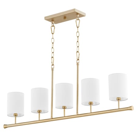 Quorum International Harmony 5 Light 39" Wide Linear Chandelier Aged Brass