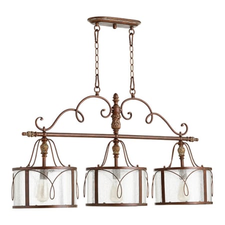 Quorum International Salento 3 Light Island / Billiard Fixture Vintage Copper