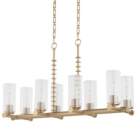Quorum International Mercier 8 Light 41" Wide Linear Chandelier Aged Brass