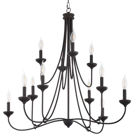 Quorum International Livingston 12 Light 38" Wide Candle Style Chandelier Bronze