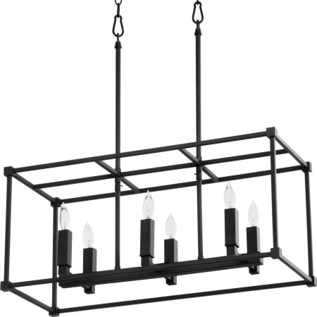 Quorum International Olympus 6 Light 26" Wide Taper Candle Linear Pendant Textured Black