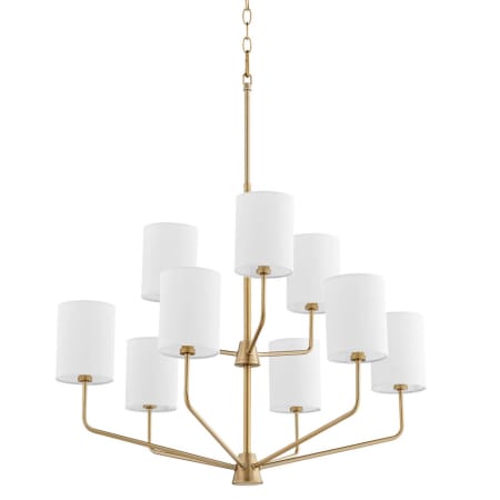 Quorum International Harmony 9 Light 30" Wide Chandelier Aged Brass
