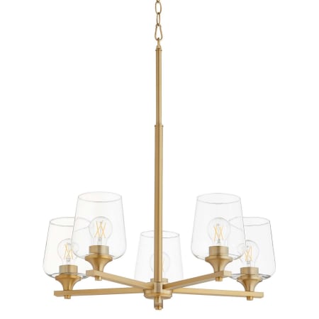 Quorum International Veno 5 Light 26" Wide Chandelier Aged Brass