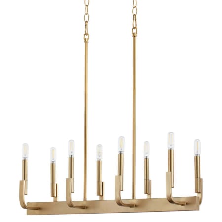 Quorum International Tempo 8 Light 30" Wide Linear Pendant Aged Brass