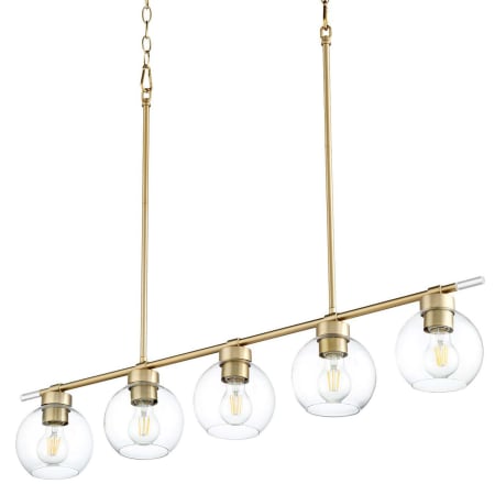 Quorum International Volan 5 Light 41" Wide Linear Pendant Aged Brass