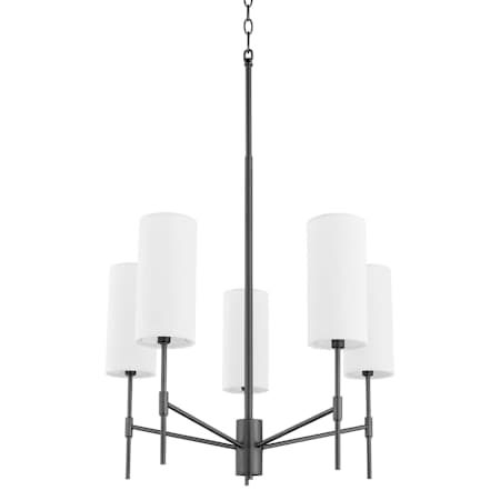 Quorum International Hamilton 5 Light 24" Wide Chandelier Matte Black
