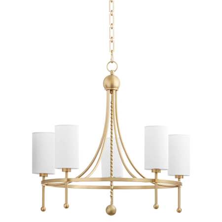 Quorum International Lee Boulevard 5 Light 28" Wide Ring Chandelier Aged Brass