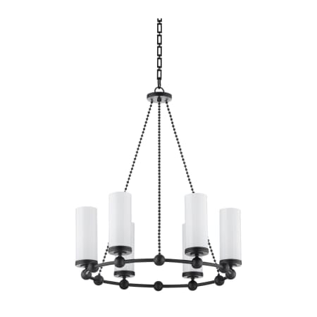 Quorum International Cassini 6 Light 30" Wide Beaded Candle Style Chandelier Matte Black