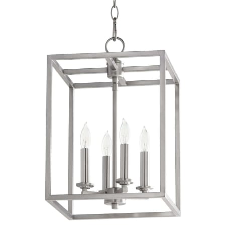 Quorum International Cuboid 4 Light 11" Wide Taper Candle Pendant Satin Nickel
