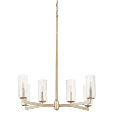 Quorum International Merrick 6 Light 28" Wide Linear Chandelier Aged Silver Leaf