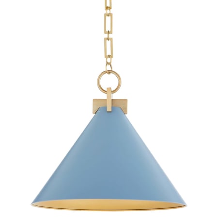 Quorum International Jackson 16" Wide Pendant Blue / Aged Brass