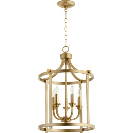Quorum International Lancaster 5 Light 15-1/2" Wide Taper Candle Chandelier Aged Brass