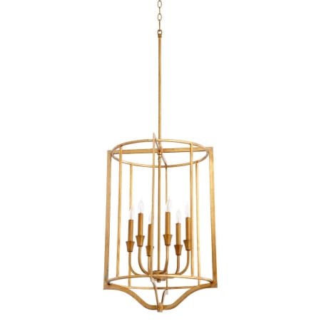 Quorum International Marquee 6 Light 18" Wide Taper Candle Pendant Gold Leaf