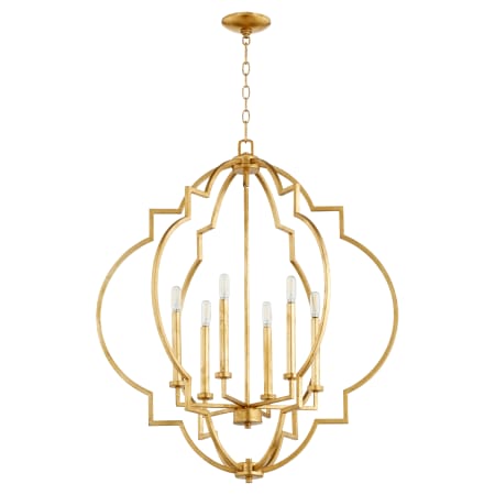Quorum International Dublin 6 Light 30" Wide Chandelier Gold Leaf