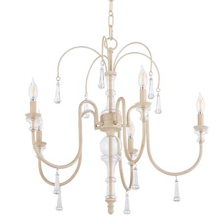 Quorum International Clasica 5 Light 27" Wide Candle Style Chandelier Washed Oak