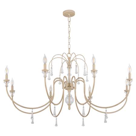 Quorum International Clasica 8 Light 48" Wide Candle Style Chandelier Washed Oak