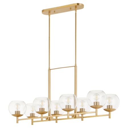 Quorum International Lyon 8 Light 42" Wide Linear Chandelier Aged Brass