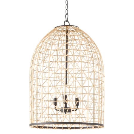 Quorum International Rattan 3 Light 19" Wide Pendant Matte Black