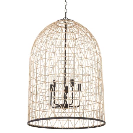 Quorum International Rattan 5 Light 22" Wide Pendant Matte Black