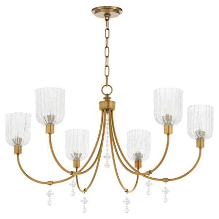 Quorum International Meriam 6 Light 35" Wide Chandelier Brushed Brass