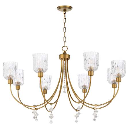 Quorum International Meriam 8 Light 40" Wide Chandelier Brushed Brass