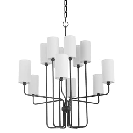 Quorum International Charlotte 12 Light 37" Wide Chandelier Matte Black
