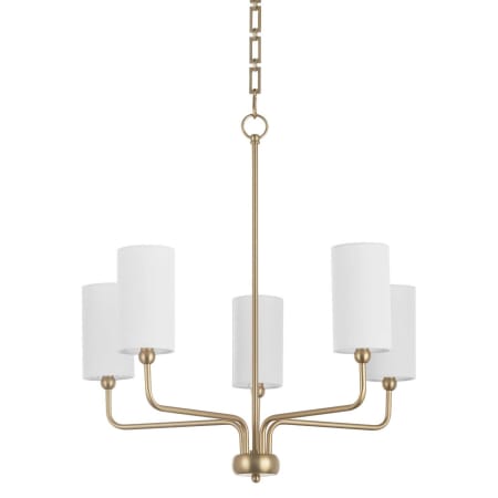 Quorum International Charlotte 5 Light 27" Wide Chandelier Aged Brass
