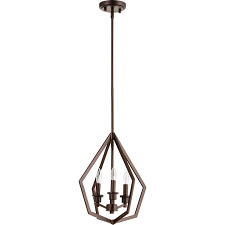 Quorum International Knox 3 Light 14" Wide Pendant Oiled Bronze