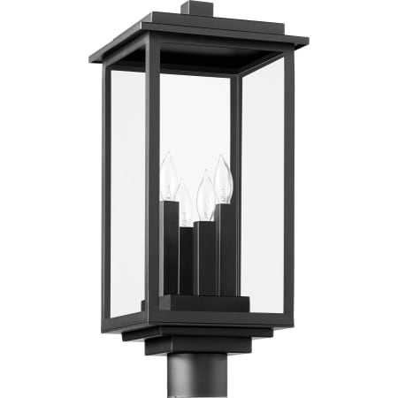 Quorum International Westerly 4 Light 21" Tall Post Light Textured Black