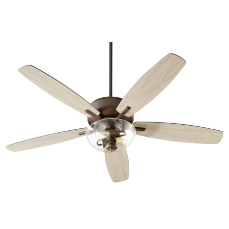 Quorum International Breeze 52" 5 Blade LED Indoor Ceiling Fan with Round Glass Shade Oiled Bronze