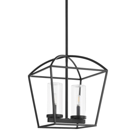 Quorum International Odeon 2 Light 14" Wide Pendant Matte Black