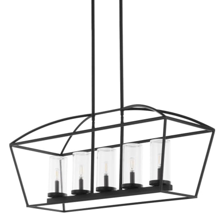 Quorum International Odeon 5 Light 38" Wide Linear Chandelier Matte Black