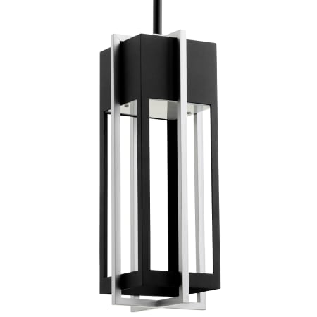 Quorum International Al Fresco 7" Wide LED Outdoor Mini Pendant Noir / Brushed Aluminum