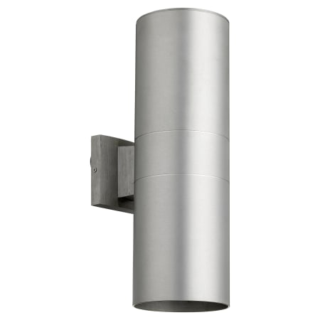 Quorum International Cylinder 2 Light 17" Tall Outdoor Wall Sconce Brushed Aluminum