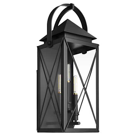 Quorum International Tiffany 3 Light 25" Tall Outdoor Wall Sconce Matte Black