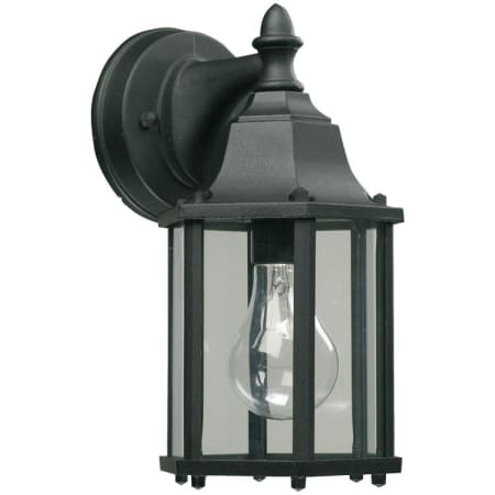 Quorum International 1 Light Outdoor Wall Sconce with Clear Shade Black