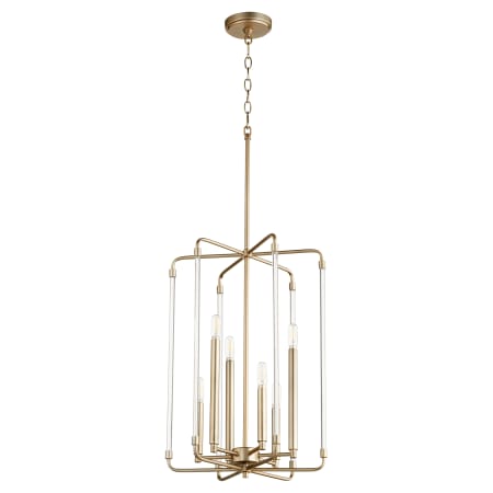 Quorum International Optic 6 Light 16" Wide Pendant Aged Brass