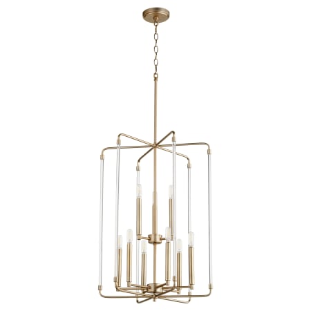 Quorum International Optic 9 Light 20" Wide Chandelier Aged Brass