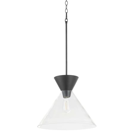 Quorum International Beldar 17" Wide Pendant Matte Black / Clear Glass