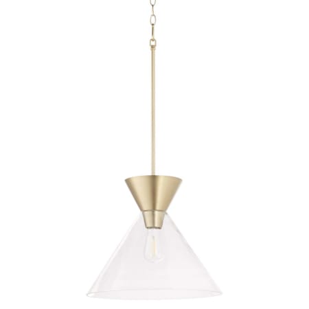 Quorum International Beldar 17" Wide Pendant Aged Brass / Clear Glass