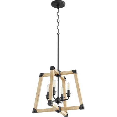 Quorum International Alpine 4 Light 18" Wide Chandelier Noir / Driftwood