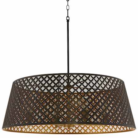 Quorum International Benedict Pendant Matte Black / Aged Brass